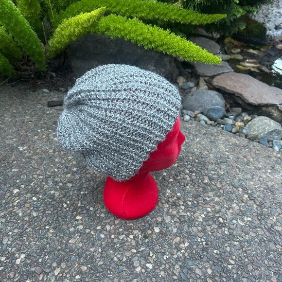 Dorfman Milano  Heather Gray Beaded Slouchy Knit Beanie - Picture 9 of 9